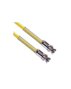 PL75-7 TRB Plug 3-Slot Male to PL75-7 TRB Plug 3-Slot Male 75 Ohm TRC-75-2 Triaxial cable Yellow jacket 12-inch Triax Cable Assembly w/ Bend reliefs