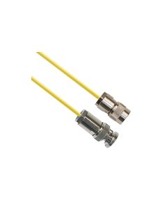 TRS Plug 3-Slot Male to TRB Plug 3-Slot Male 75 Ohm Triaxial cable Yellow jacket 0.189" O.D. Triax Cable Assembly 12 inch