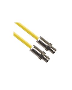 CJ70-7 TRB Jack 3-Lug Female to CJ70-7 TRB Jack 3-Lug Female 50 Ohm TRC-50-2 Triaxial cable Yellow jacket 12-inch Triax Cable Assembly