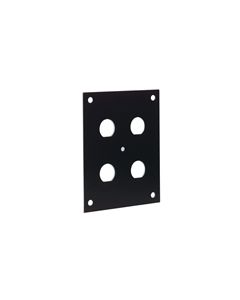 Universal Steel Sub-Panel with Four 0.5" D-Holes, Black