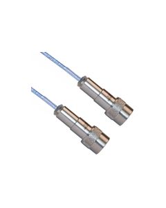 Vacuum Rated TVAC Twinaxial High Temp PFA jacket 78 Ohm TRS 3 Slot Crimp Plug to TTM Threaded Crimp Plug .129" O.D. Cable Assembly -55C to +200C