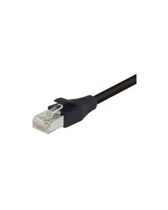 Double Shielded 26 AWG Stranded Cat 5E RJ45/RJ45 Patch Cord, Black 20.0 Ft