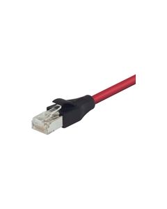 Double Shielded 26 AWG Stranded Cat 5E RJ45/RJ45 Patch Cord, Red 10.0 Ft