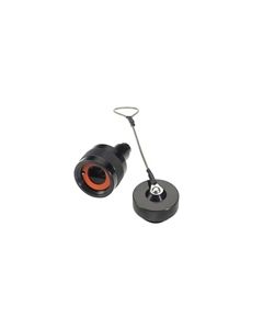 Ruggedized RJ45 Plug, Anodized finish, fits cable OD .190-.270 inches with Dust Cap