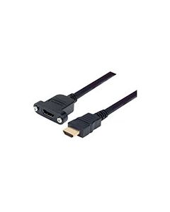 High Speed HDMI® Cable with Ethernet, Male/ Panel Mount Female 0.5 M