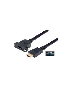 High Speed HDMI® Cable with Ethernet, Male/ Panel Mount Female 3.0 M