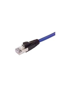 Plenum Rated Shielded Category 6a Cable, RJ45/RJ45, 23AWG Solid, Blue, 25.0ft