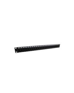 1.75"x19" (1U) 24 Port Category 5e Feed-Thru Coupler panel with Cable Manager