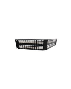 3.5"x19" (2U) 48 Port  Low Profile Category 6 Feed-Thru Mini-Coupler V-Panel with Cable Manager