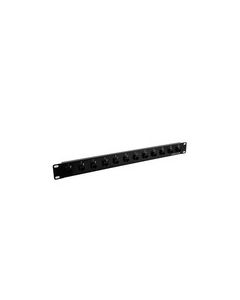 1.75"x19" (1U) 12 Port Category 6a Feed-Thru Coupler panel