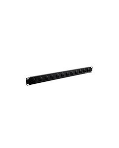 1.75"x19" (1U) 12 Port  Right Angle Category 6  Feed-Thru Coupler panel