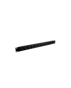 1.75"x19" (1U) 12 Port  Right Angle Category 5e  Feed-Thru Coupler panel