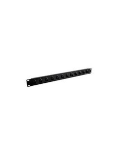 1.75"x19" (1U) 12 Port Category 5e Feed-Thru Coupler panel